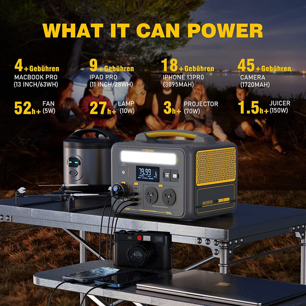 VTOMAN Jump 600X Portable Power Station 600W Solar Generator 299Wh for Camping
