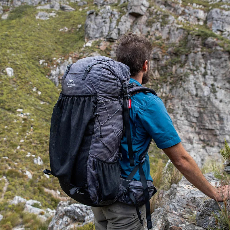 Rock 1.0 Outdoor Bags 60L Travel Backpacks Large Capacity 60+5L Hiking Packs Aluminum Frame Hiking Bag
