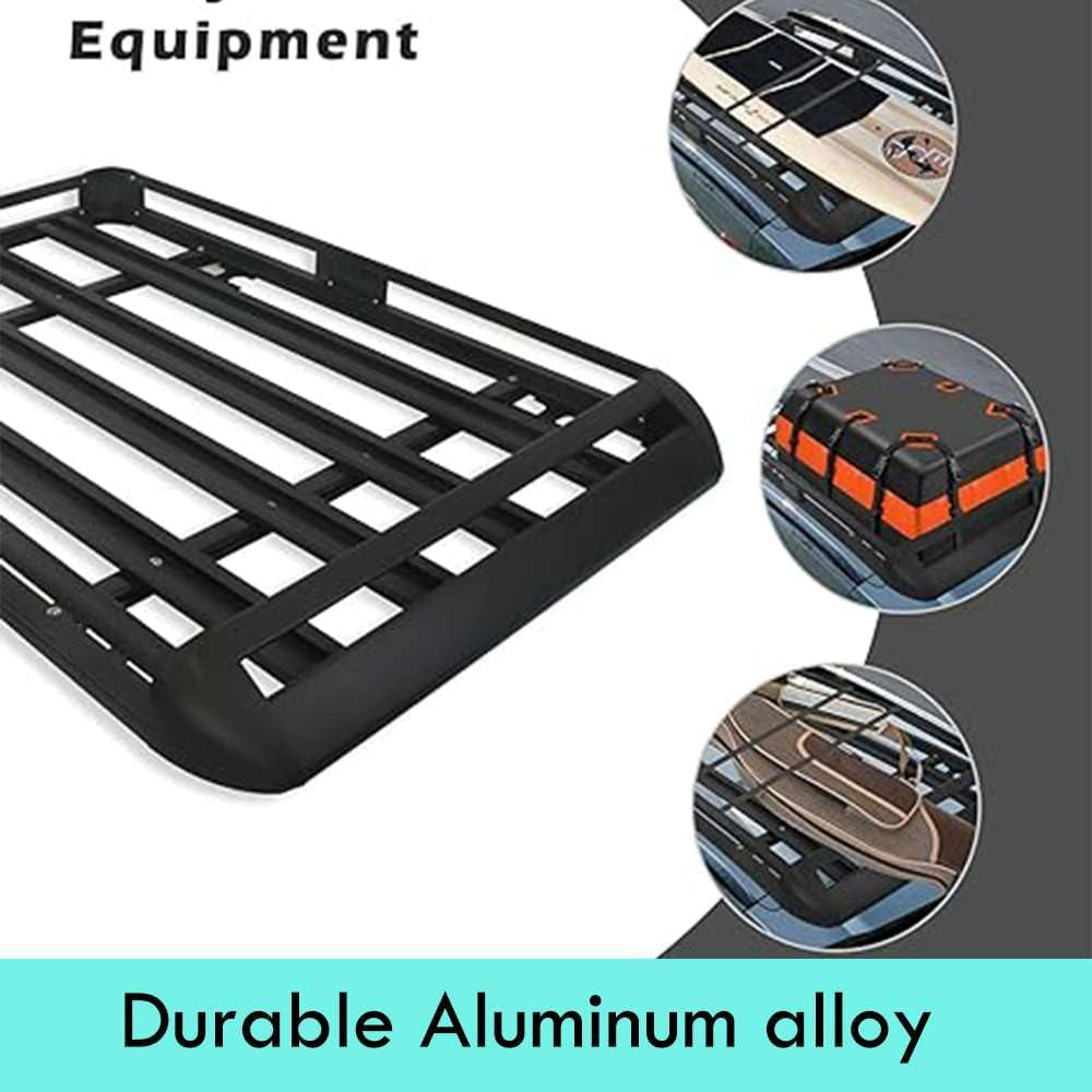 Car Roof Rack Basket Luggage Carrier Vehicle Cargo Rails 140X100Cm Black 150KG