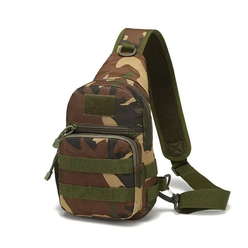 Outdoor Tactical Camouflage Kettle Chest Bag Men'S Hiking Backpack Nylon Hunting Fishing Camo Hiking Shoulder Bag