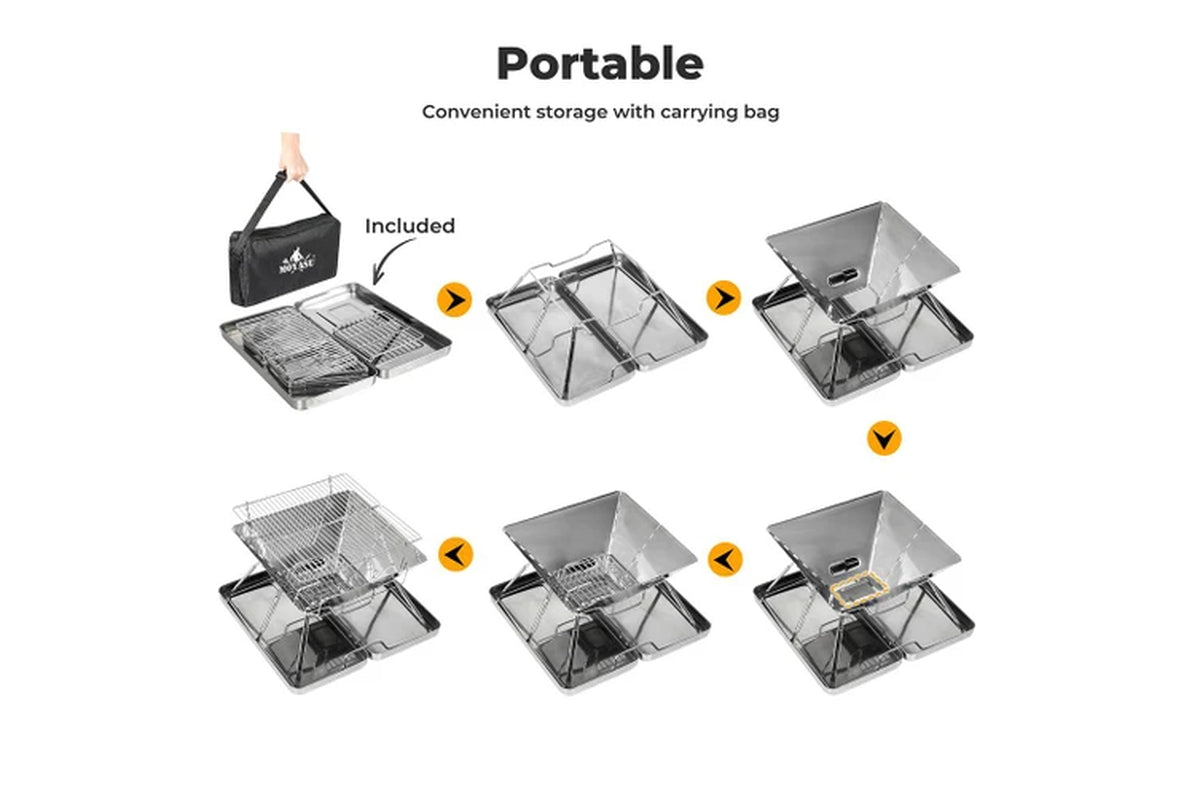 Moyasu Barbecue Camping Portable Stainless Steel Stove