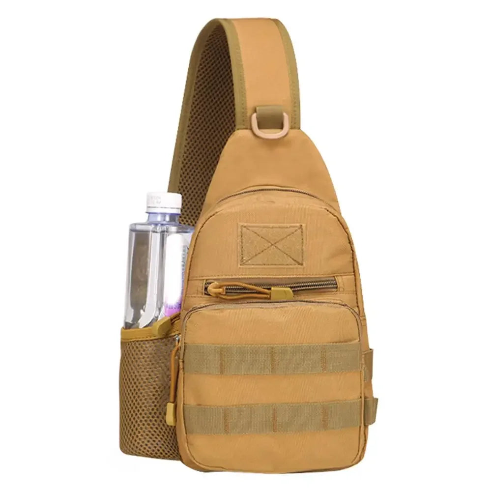 Outdoor Tactical Camouflage Kettle Chest Bag Men'S Hiking Backpack Nylon Hunting Fishing Camo Hiking Shoulder Bag