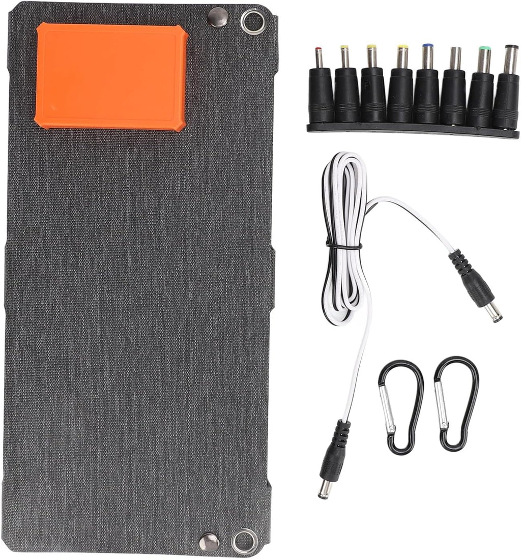 Solar Charger Power Bank Folding Camping Solar Panel Portable and Foldable Dual USB Foldable Portable Solar Panel,Efficient and Fast Folding, for Camping RV Fishing Portable Power Banks