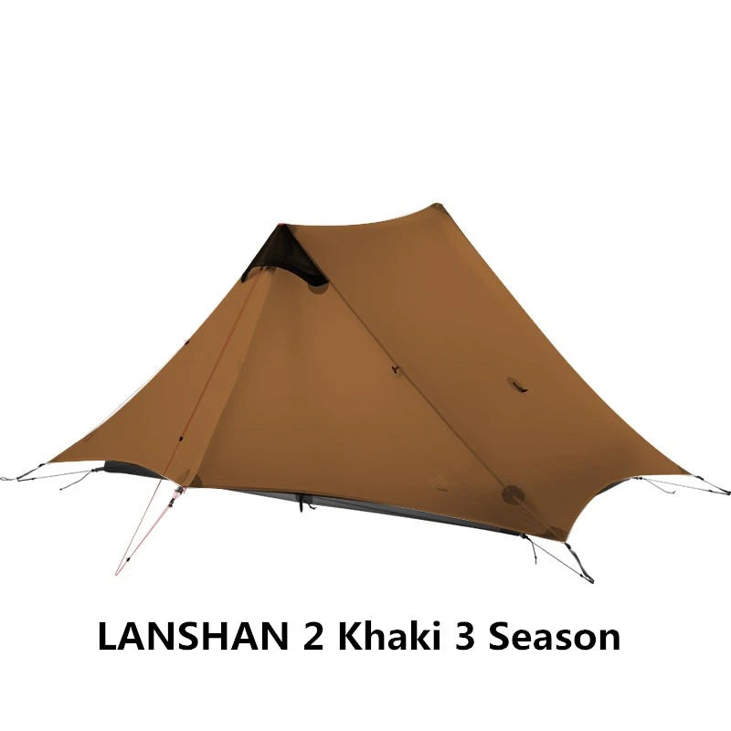 Lanshan 2021 New Version 220Cm Ultralight Camping 2 Person 3 Season 15D Silnylon Rodless Tent