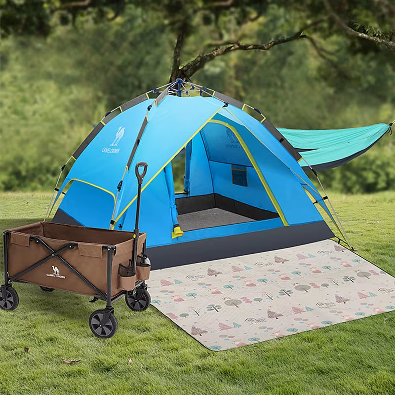 GOLDEN  4 Person Camping Tents Travel Outdoor One-Touch Tent Sun Protection Automatic Beach Tent Camping Equipment 텐트