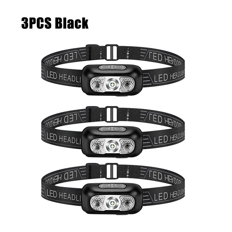 Sensor Headlamps Mini LED Night Fishing Powerful Torch Head Lamp USB Rechargeable Super Bright Adjustable Angle Headlight