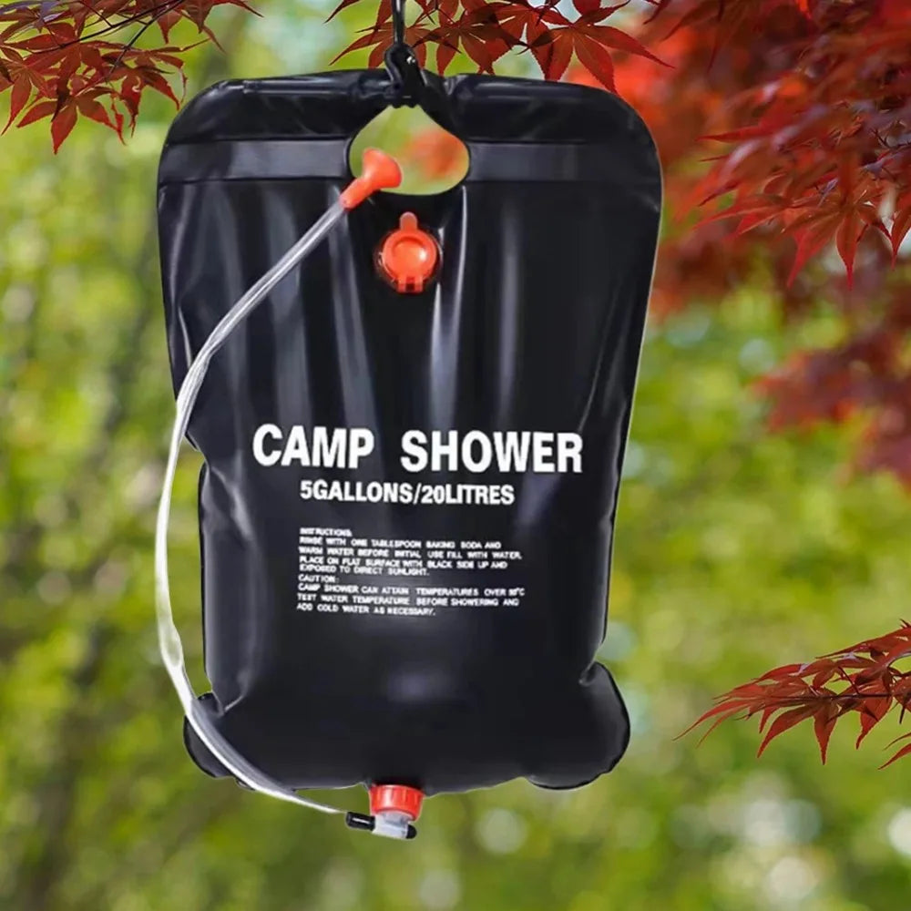 20L Portable Camping Shower Bag Solar Heating Camping Shower Bag Camping Water Bag for Camping Beach Swimming Outdoor Traveling