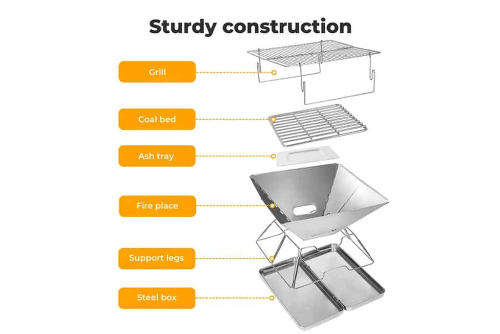 Moyasu Barbecue Camping Portable Stainless Steel Stove