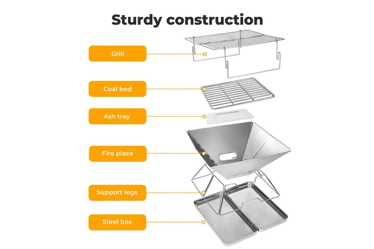 Moyasu Barbecue Camping Portable Stainless Steel Stove