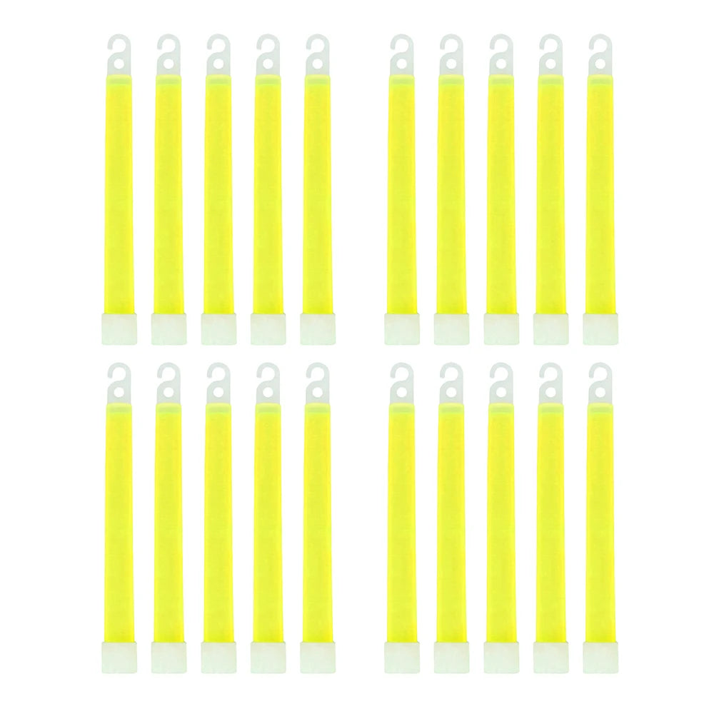1-50Pcs Glow Sticks with Hook 6 Inch Fluorescence Light for Hiking Camping Outdoor Emergency Concert Party Light Sticks