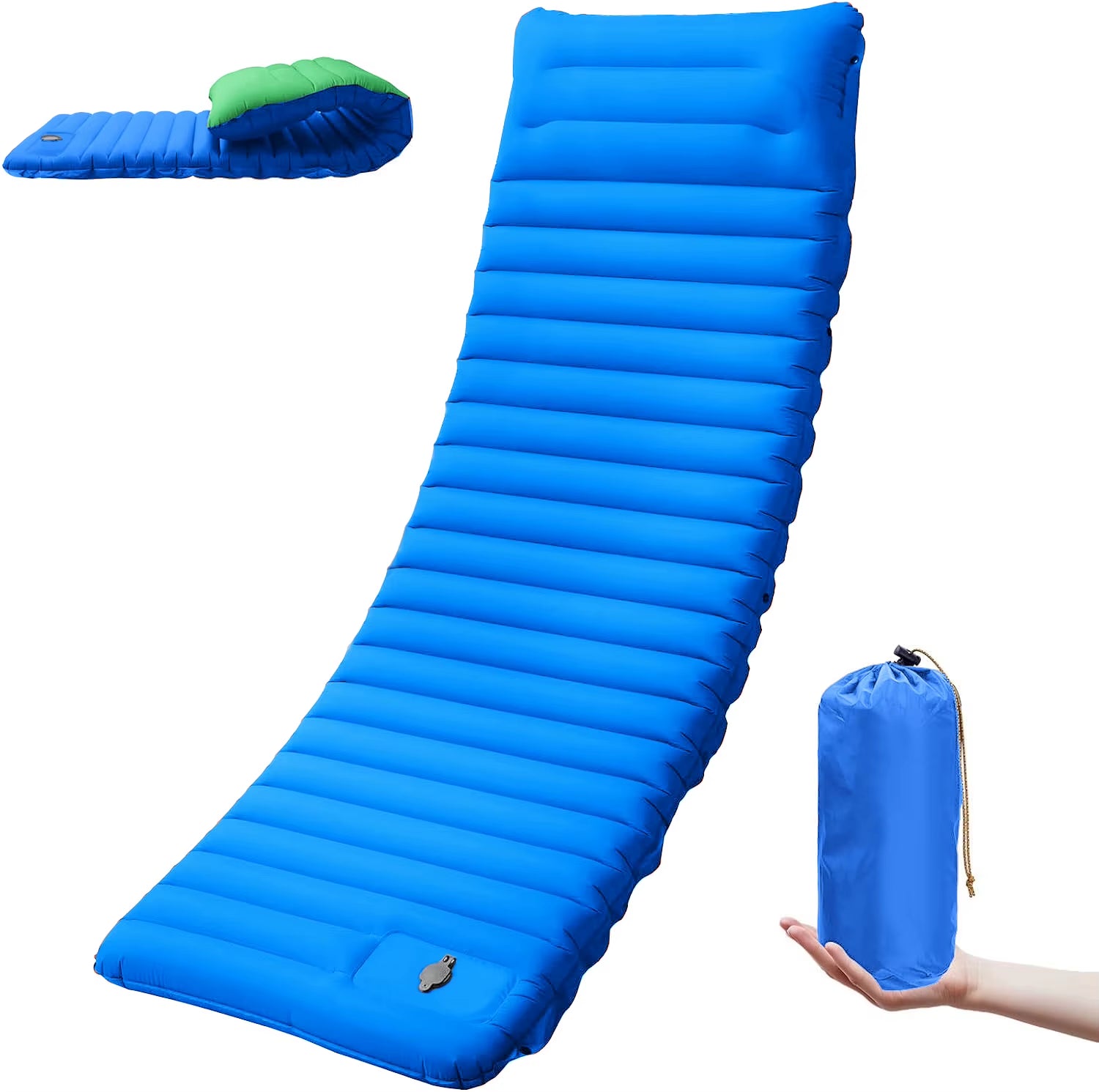 Extra Thick 4 Inch Camping Sleeping Pad Outdoor Camping Self-Inflating Mats Spliceable Hiking Fishing Sleeping Pad