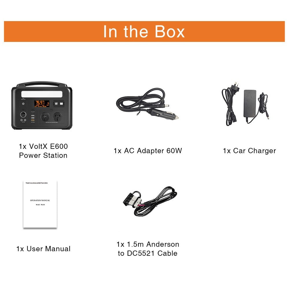 Voltx 600W 307Wh Solar Generator Portable Power Station Emergency RV Camping