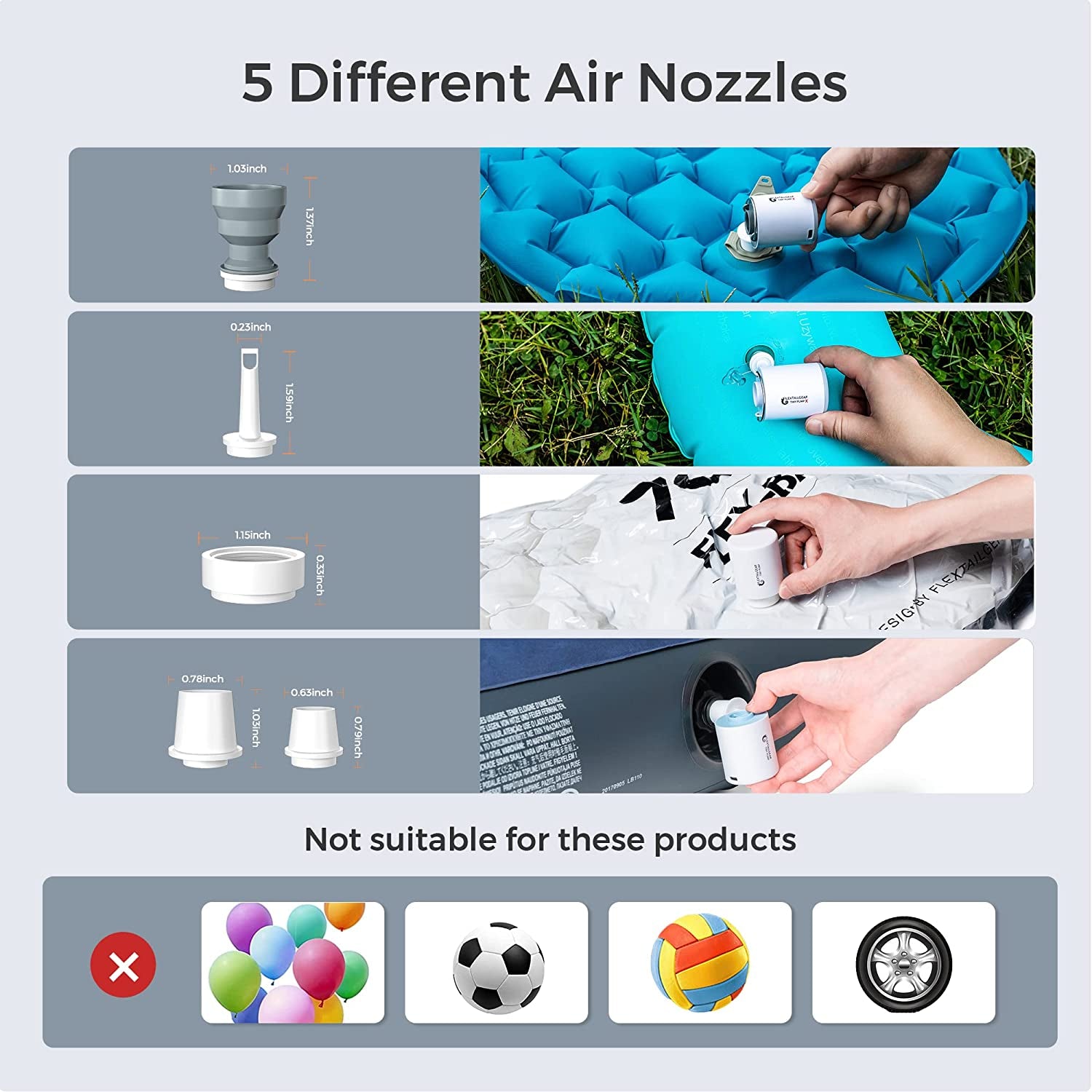 Tiny Pump Portable Air Pump+ Camping Light Ultra-Mini Air Pump with 1300Mah Battery USB Rechargeable for Pool Floats Air Bed Air Mattress Swimming Ring Vacuum Storage Bags
