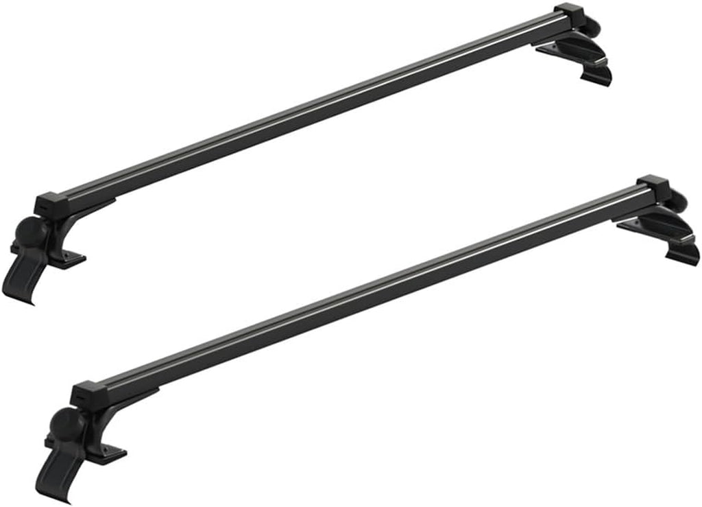 Car Roof Rack, 145Cm Length Universal Racks Pod Box Storage Basket Container Cross Bars Cars Accessories Transporting Storages, Adjustable Lockable Clamps 90Kg Aluminium Black