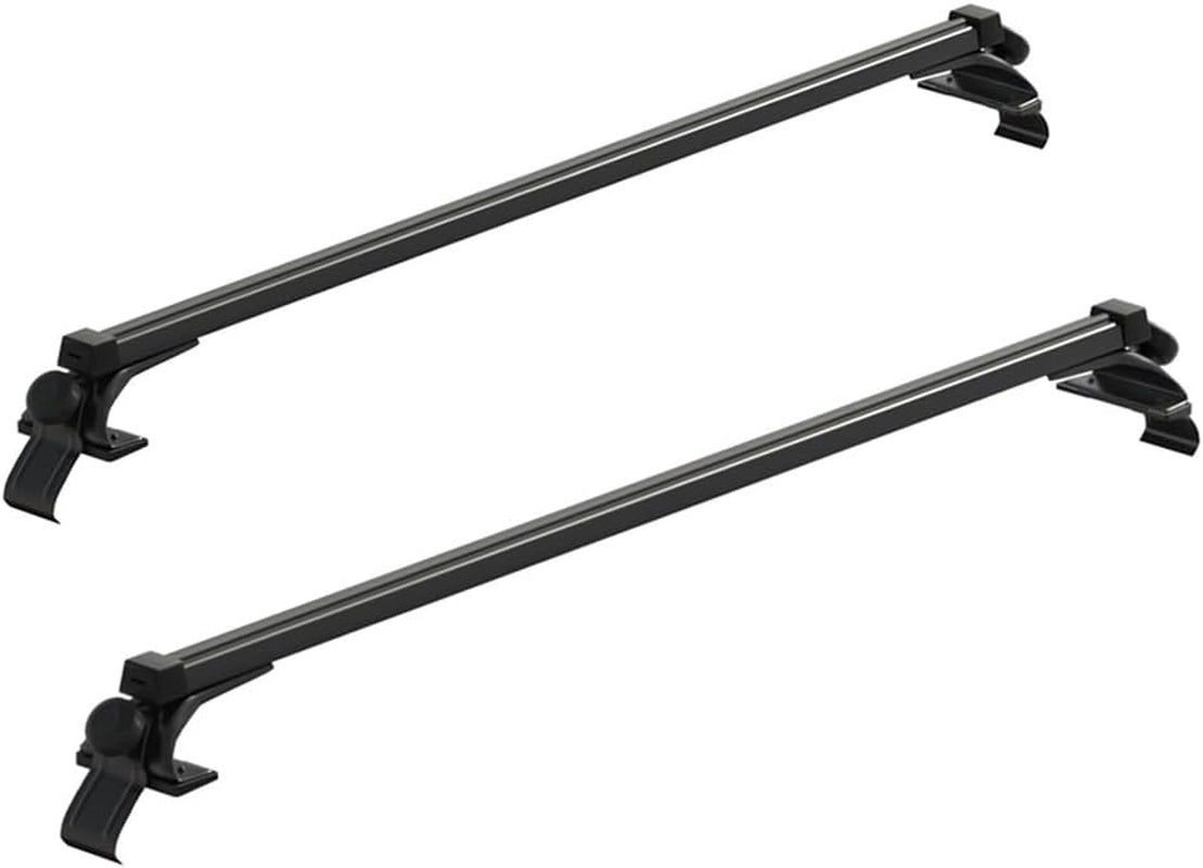 Car Roof Rack, 145Cm Length Universal Racks Pod Box Storage Basket Container Cross Bars Cars Accessories Transporting Storages, Adjustable Lockable Clamps 90Kg Aluminium Black