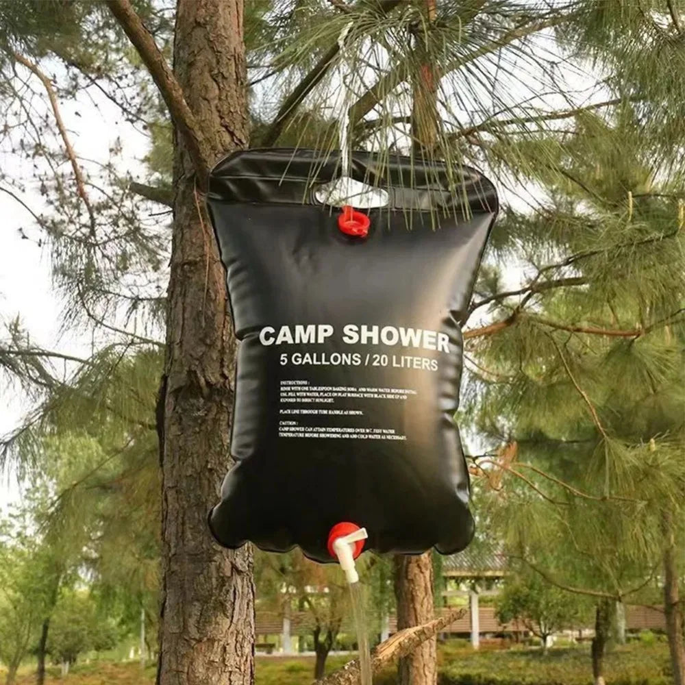 20L Portable Camping Shower Bag Solar Heating Camping Shower Bag Camping Water Bag for Camping Beach Swimming Outdoor Traveling