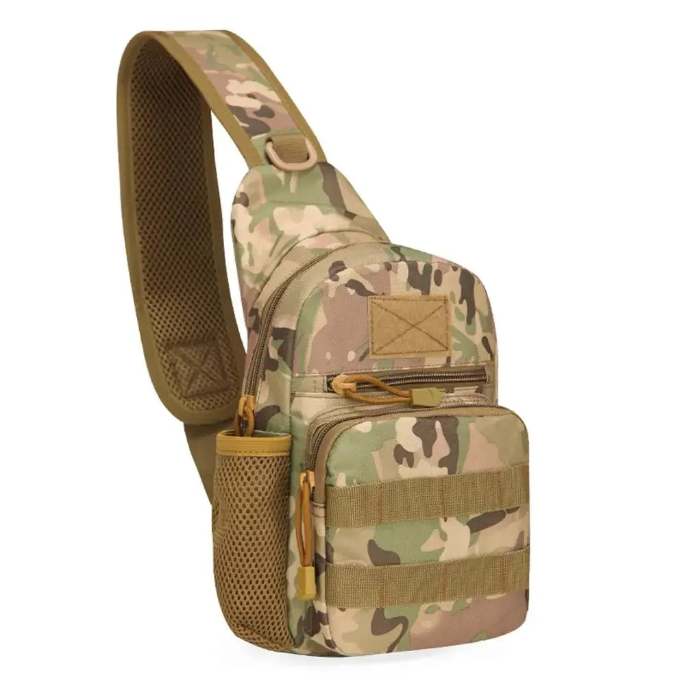 Outdoor Tactical Camouflage Kettle Chest Bag Men'S Hiking Backpack Nylon Hunting Fishing Camo Hiking Shoulder Bag