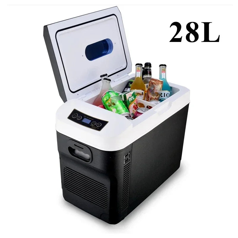 28L Car Home Refrigerator 12/24V Mini Fridges Freezer Cooler Heater Cooling & Warming Home Summer Outdoor Camping Refrigerator