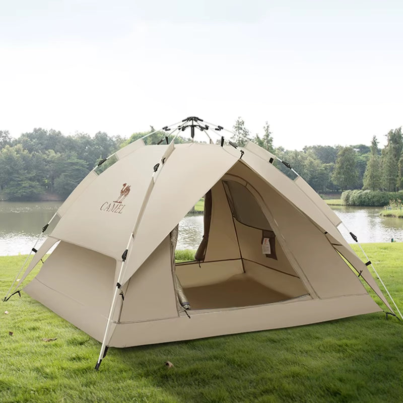 GOLDEN  4 Person Camping Tents Travel Outdoor One-Touch Tent Sun Protection Automatic Beach Tent Camping Equipment 텐트