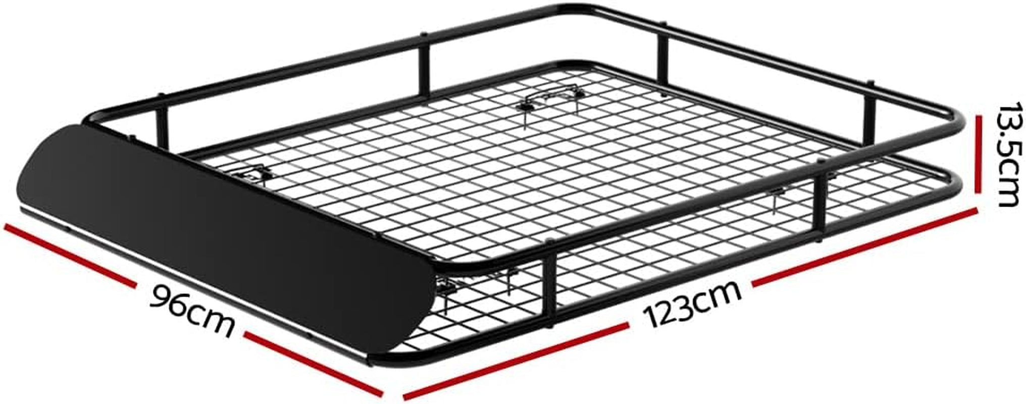 Car Roof Rack, 123 X 96 X 13.5Cm Universal Roofs Racks Pod Box Storage Basket Container Cars Accessories Transporting Storages, Clamp 80Kg Carrying Space Steel Black