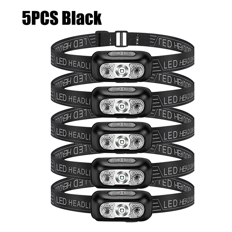 Sensor Headlamps Mini LED Night Fishing Powerful Torch Head Lamp USB Rechargeable Super Bright Adjustable Angle Headlight