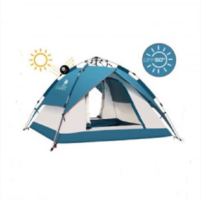 GOLDEN  4 Person Camping Tents Travel Outdoor One-Touch Tent Sun Protection Automatic Beach Tent Camping Equipment 텐트
