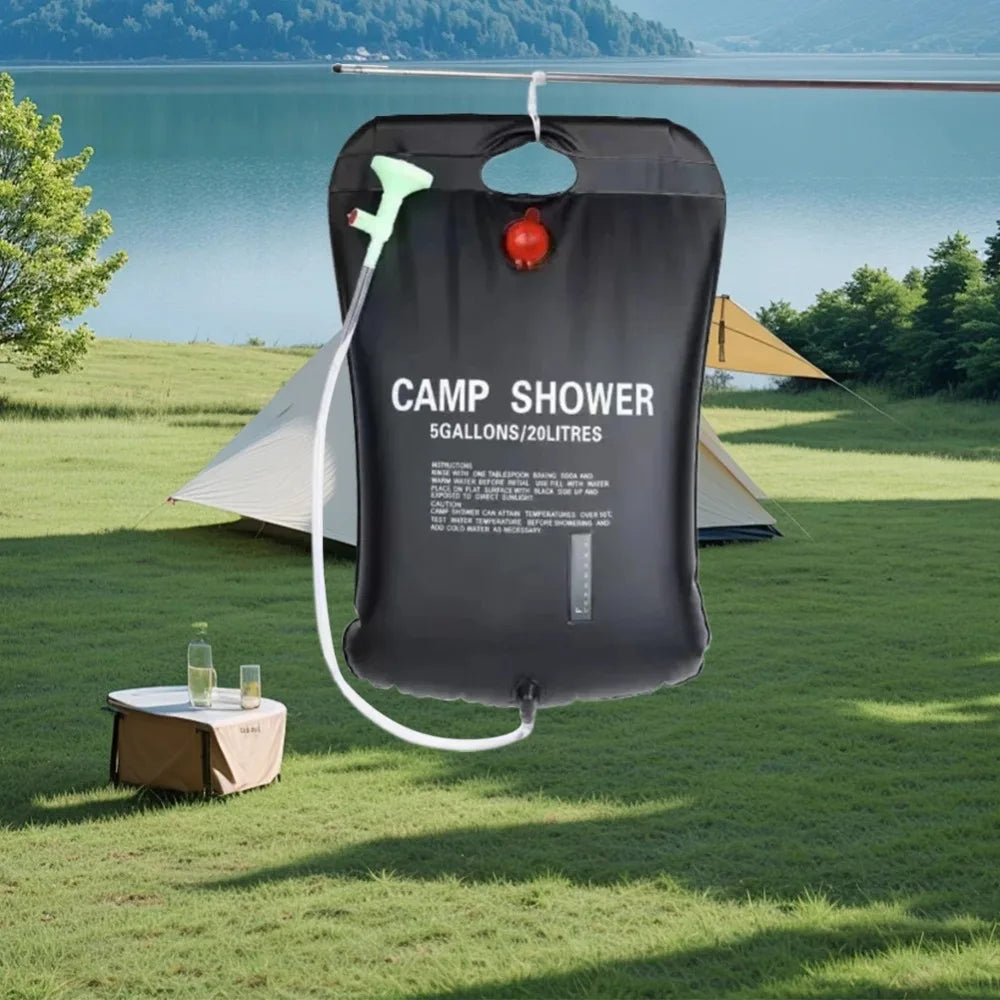 20L Portable Camping Shower Bag Solar Heating Camping Shower Bag Camping Water Bag for Camping Beach Swimming Outdoor Traveling