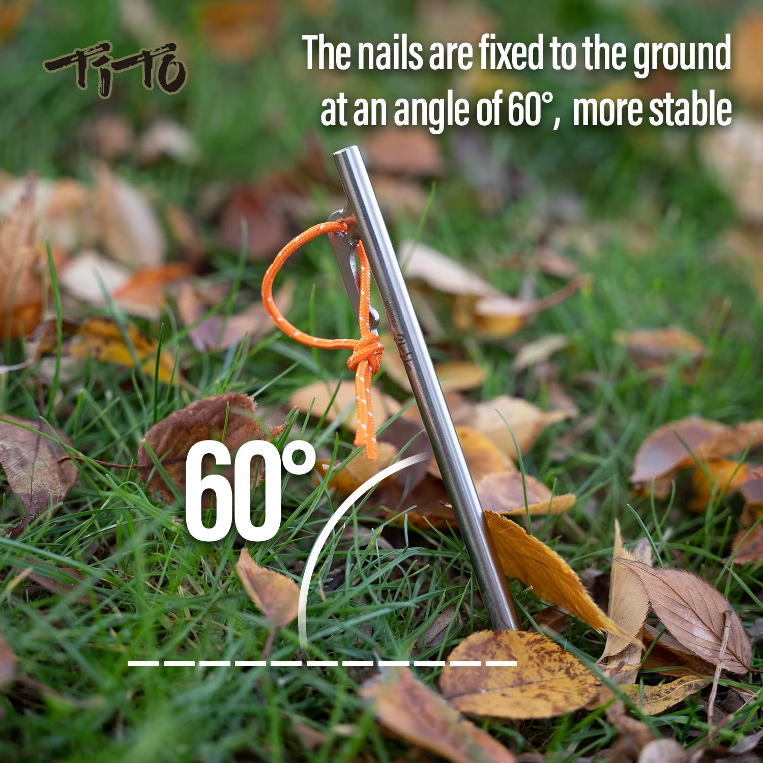 Tito Titanium Alloy Tent Pegs Outdoor Camping Tent Nail Anti-Bending Heavy Duty Canopy Titanium Tent Stake 20/24/30/35/40Cm