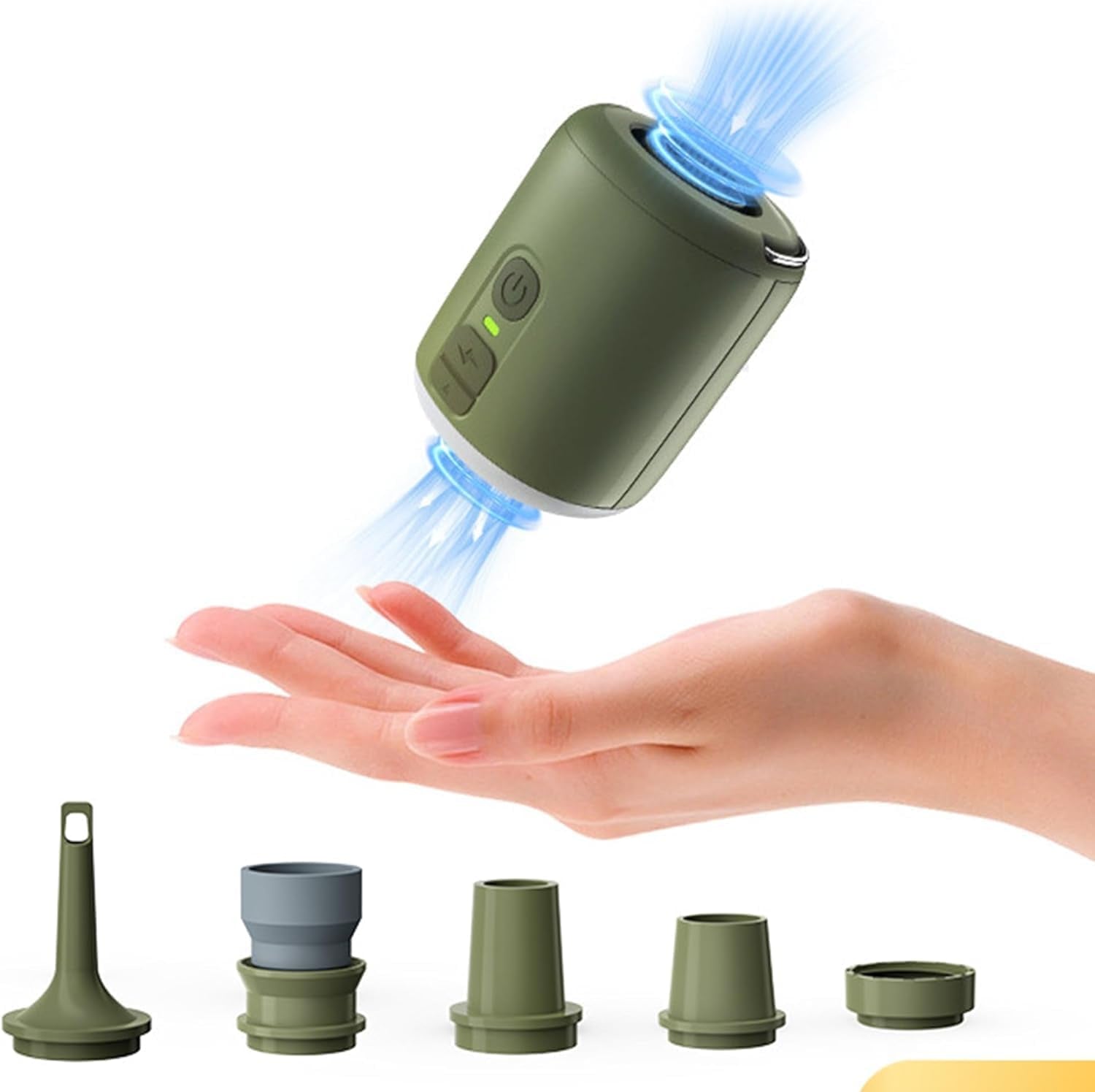 Electric Air Pump for Inflatables, Mini Portable Rechargeable Inflate Deflate Pump with Camping Light for Air Mattress Swimming Rings Pool Floats Raft Bed Bouncy Yoga Ball Vacuum Storage Bags