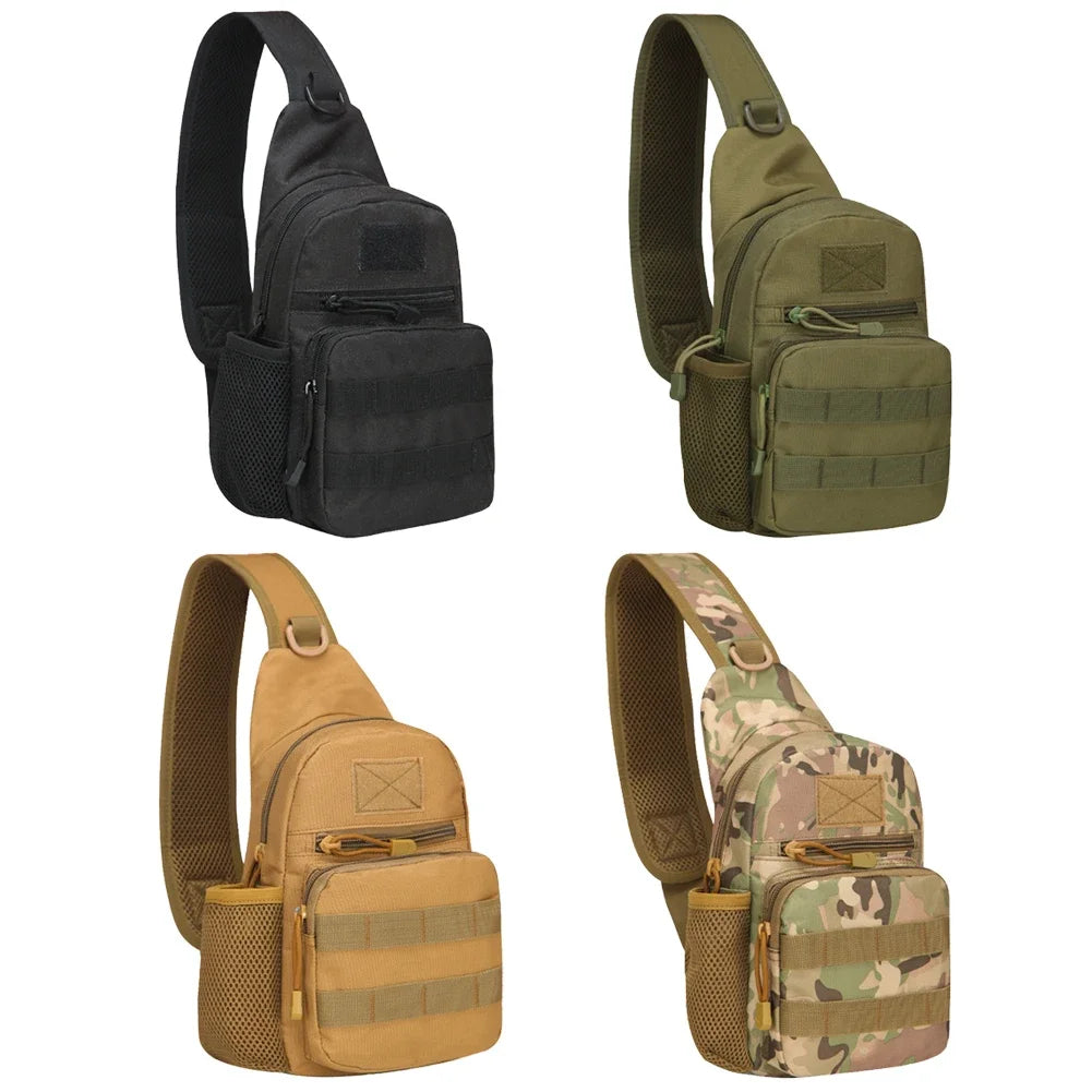 Outdoor Tactical Camouflage Kettle Chest Bag Men'S Hiking Backpack Nylon Hunting Fishing Camo Hiking Shoulder Bag