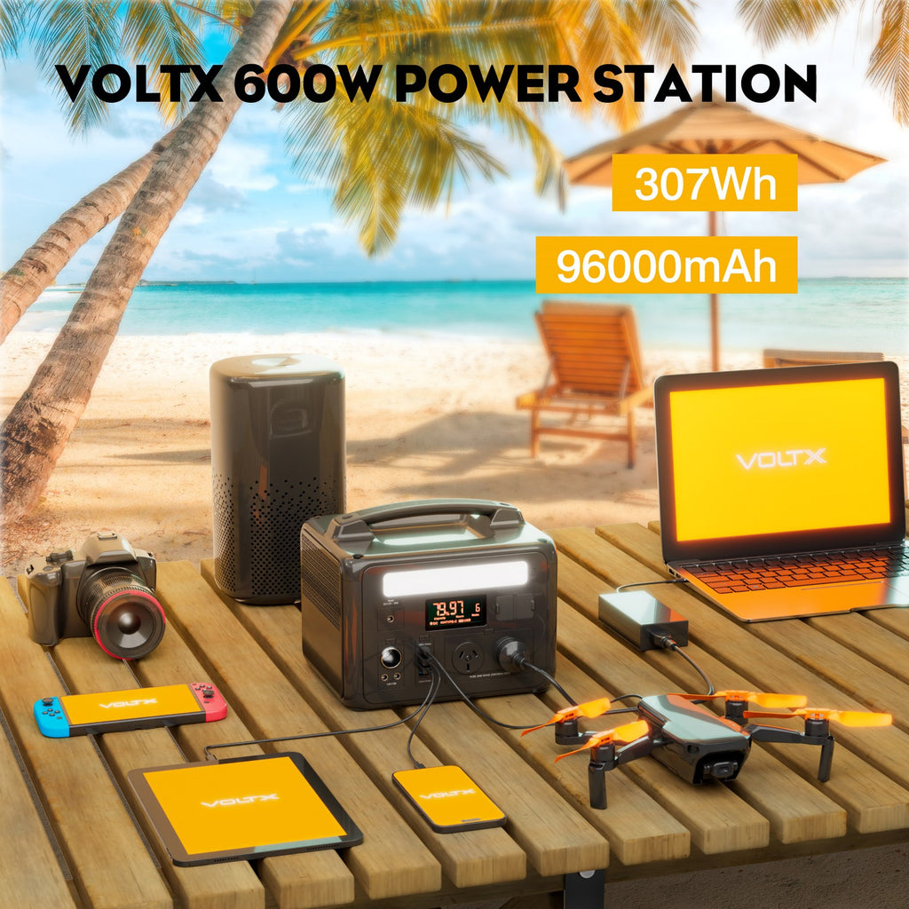 Voltx 600W 307Wh Solar Generator Portable Power Station Emergency RV Camping