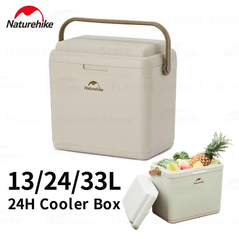 Camping Cooler Box 13/24/33L 24H Cold Food Storage Boxes Beach Fridge Thermal Cooler for Beer Outdoor Ice Box Bucket