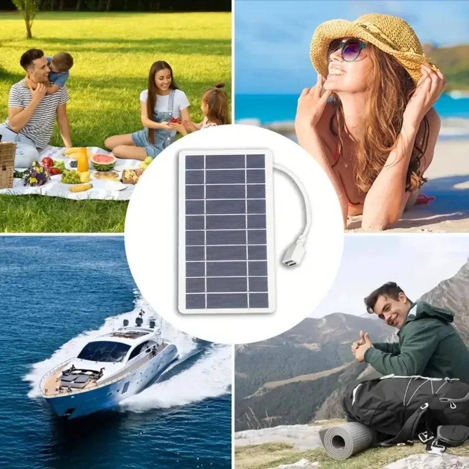 Portable USB Solar Panel Charger Safe Stable Charger Compatible with Phones Fans Flashlights for Outdoor Travel Camping