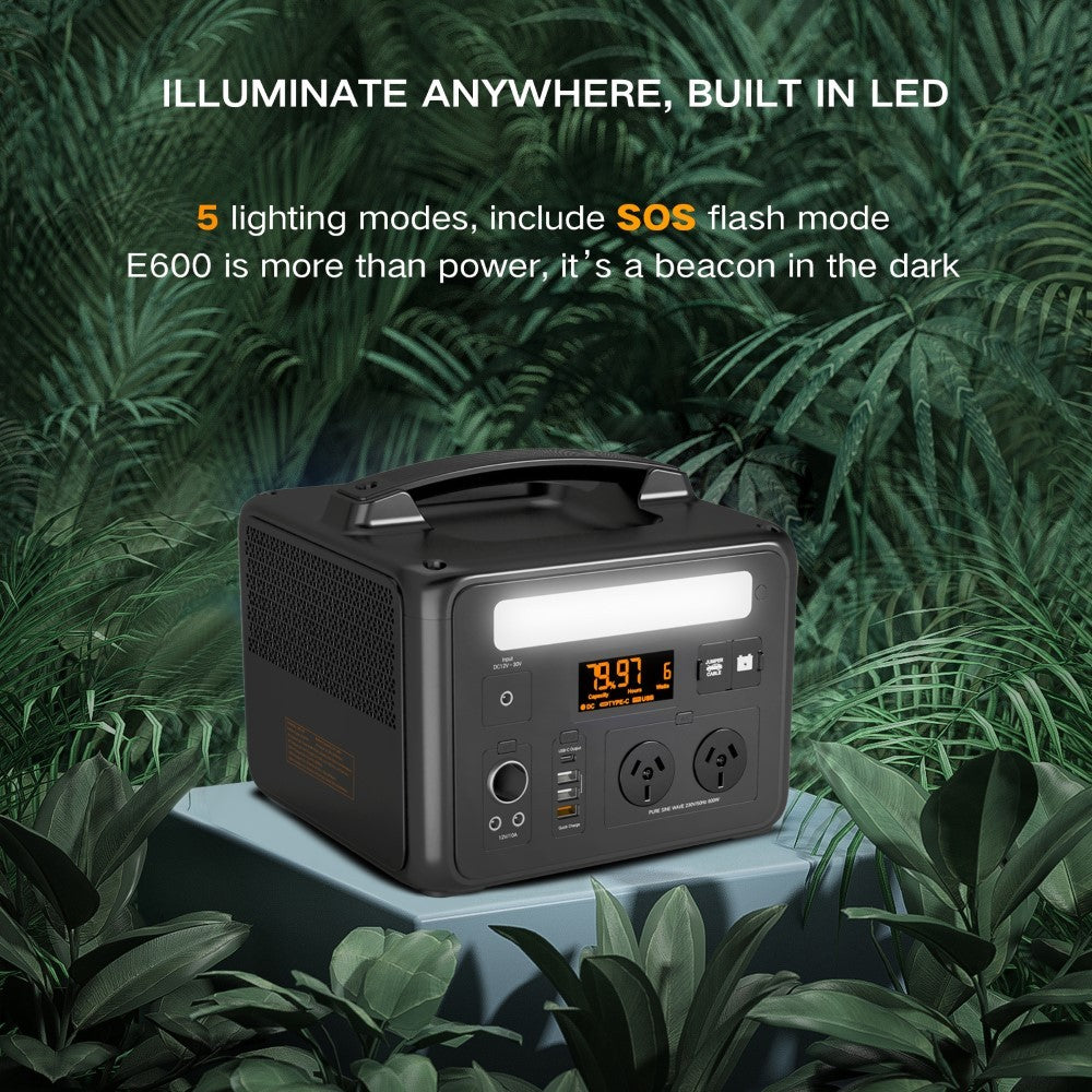 Voltx 600W 307Wh Solar Generator Portable Power Station Emergency RV Camping