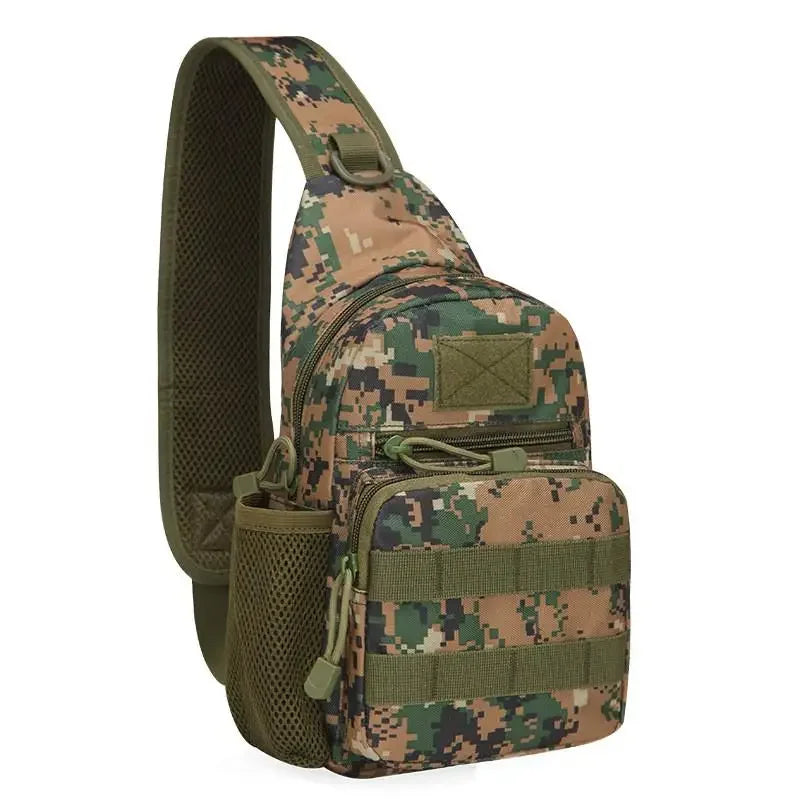 Outdoor Tactical Camouflage Kettle Chest Bag Men'S Hiking Backpack Nylon Hunting Fishing Camo Hiking Shoulder Bag