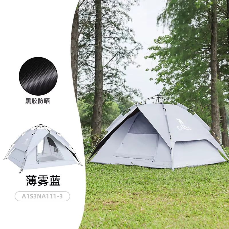 GOLDEN  4 Person Camping Tents Travel Outdoor One-Touch Tent Sun Protection Automatic Beach Tent Camping Equipment 텐트