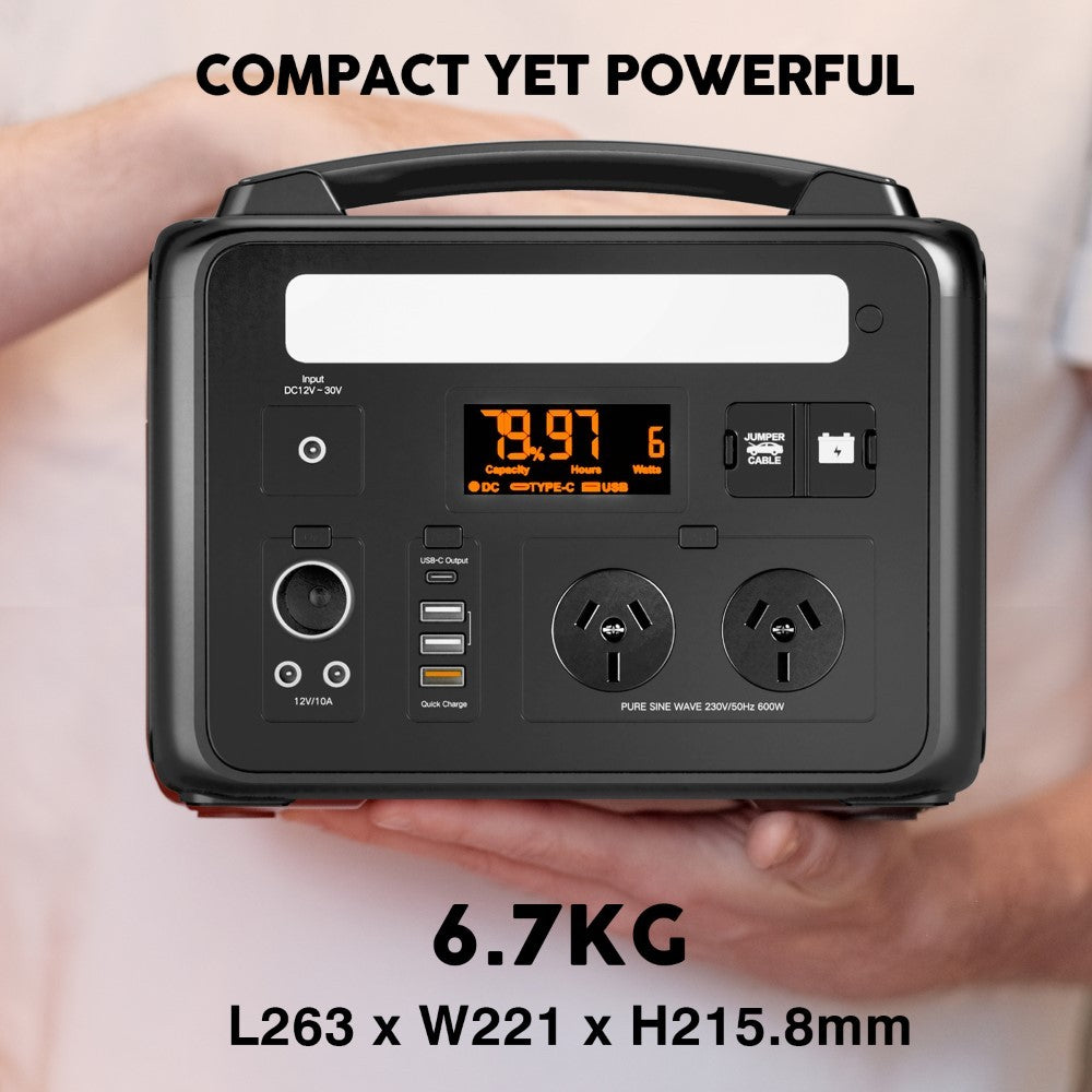 Voltx 600W 307Wh Solar Generator Portable Power Station Emergency RV Camping