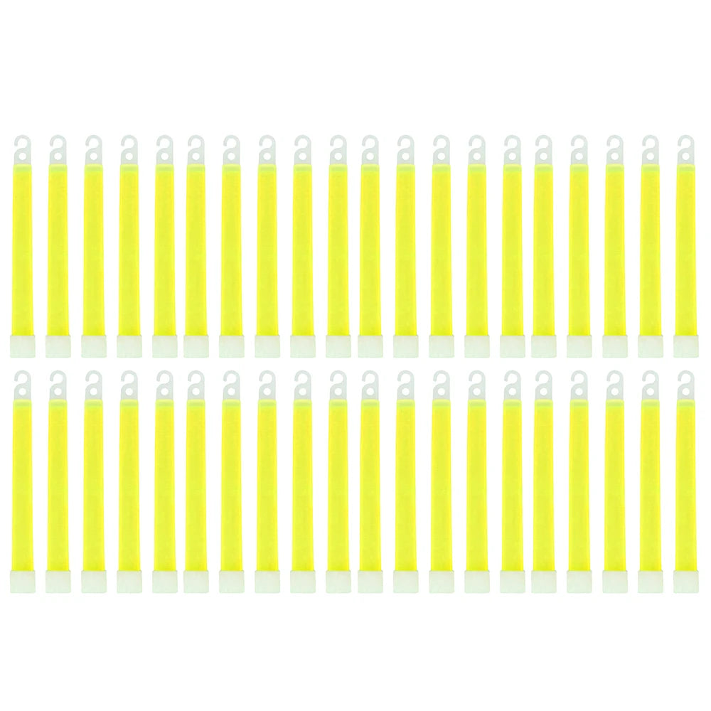 1-50Pcs Glow Sticks with Hook 6 Inch Fluorescence Light for Hiking Camping Outdoor Emergency Concert Party Light Sticks