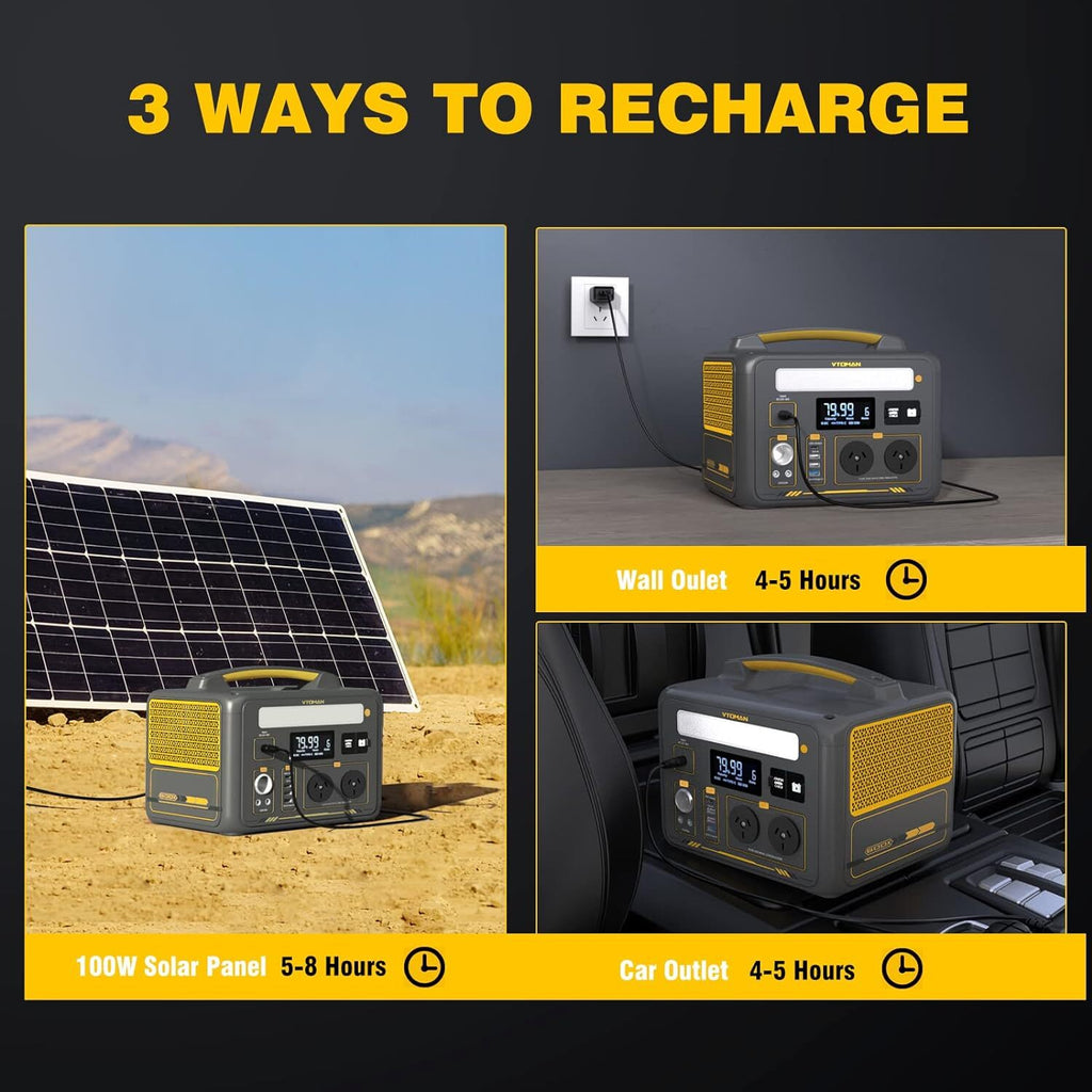 VTOMAN Jump 600X Portable Power Station 600W Solar Generator 299Wh for Camping
