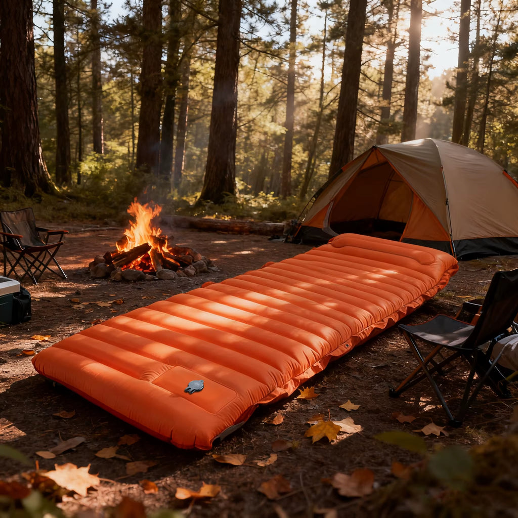 Extra Thick 4 Inch Camping Sleeping Pad Outdoor Camping Self-Inflating Mats Spliceable Hiking Fishing Sleeping Pad