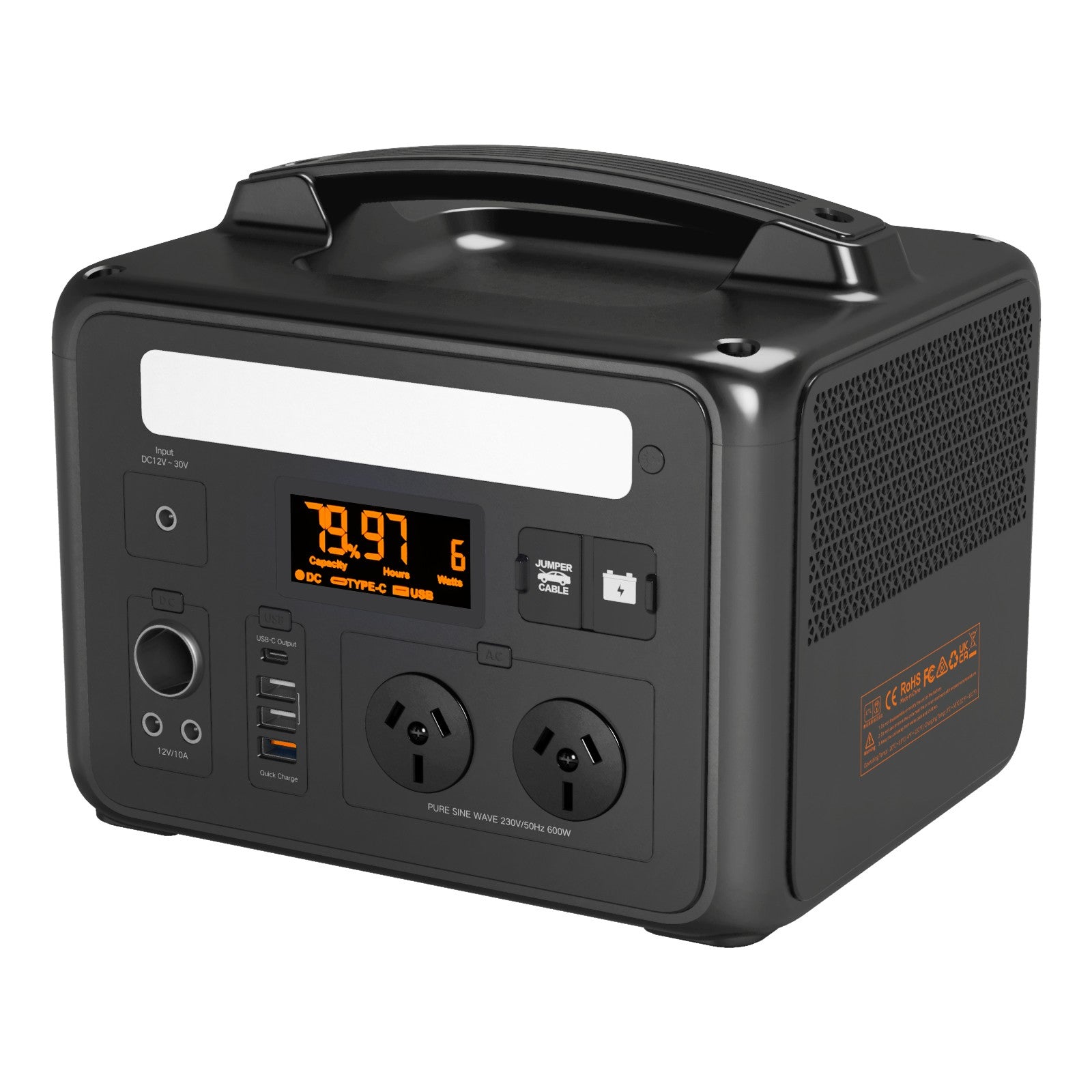 Voltx 600W 307Wh Solar Generator Portable Power Station Emergency RV Camping