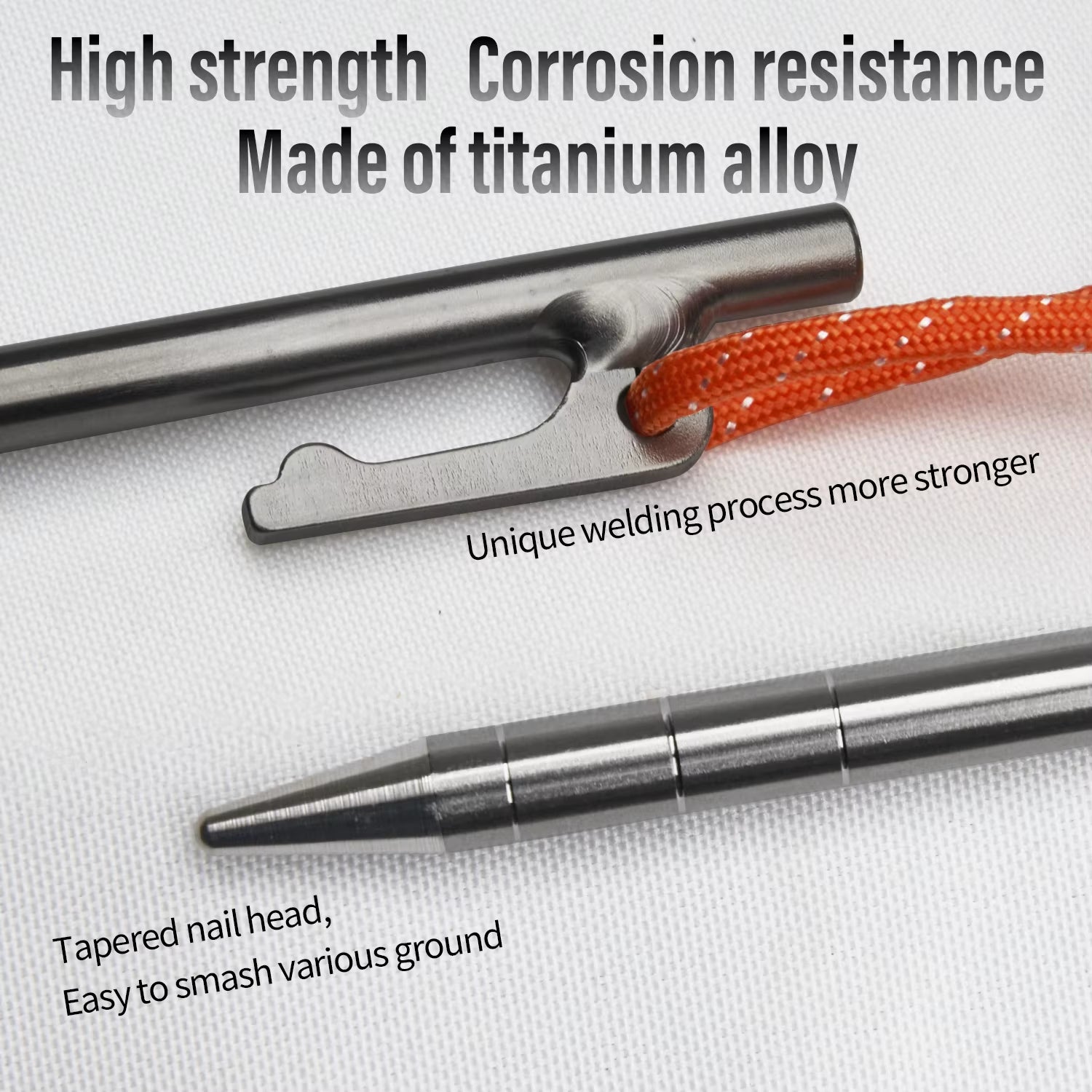 Tito Titanium Alloy Tent Pegs Outdoor Camping Tent Nail Anti-Bending Heavy Duty Canopy Titanium Tent Stake 20/24/30/35/40Cm