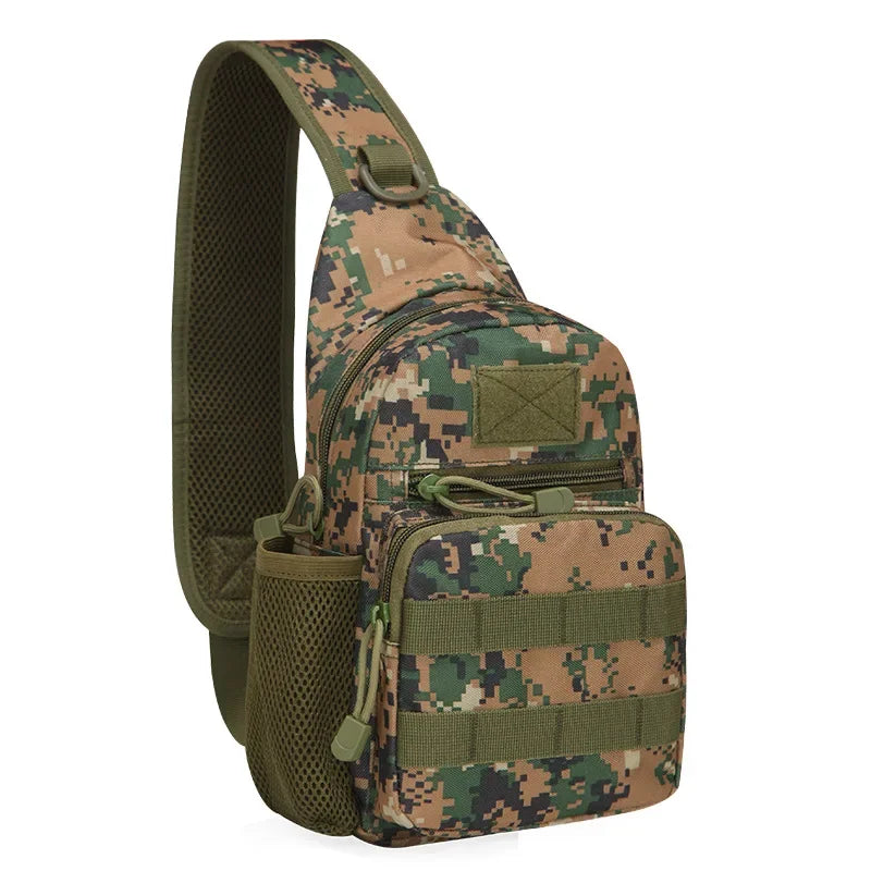 Outdoor Tactical Camouflage Kettle Chest Bag Men'S Hiking Backpack Nylon Hunting Fishing Camo Hiking Shoulder Bag