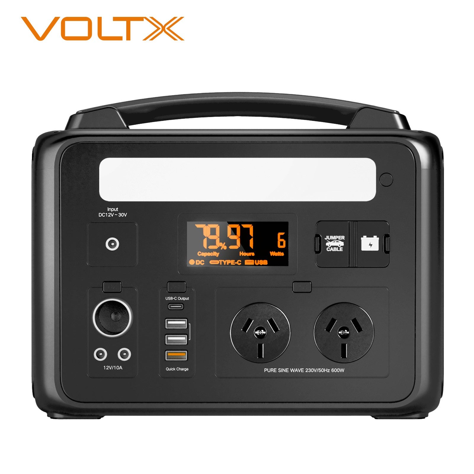 Voltx 600W 307Wh Solar Generator Portable Power Station Emergency RV Camping