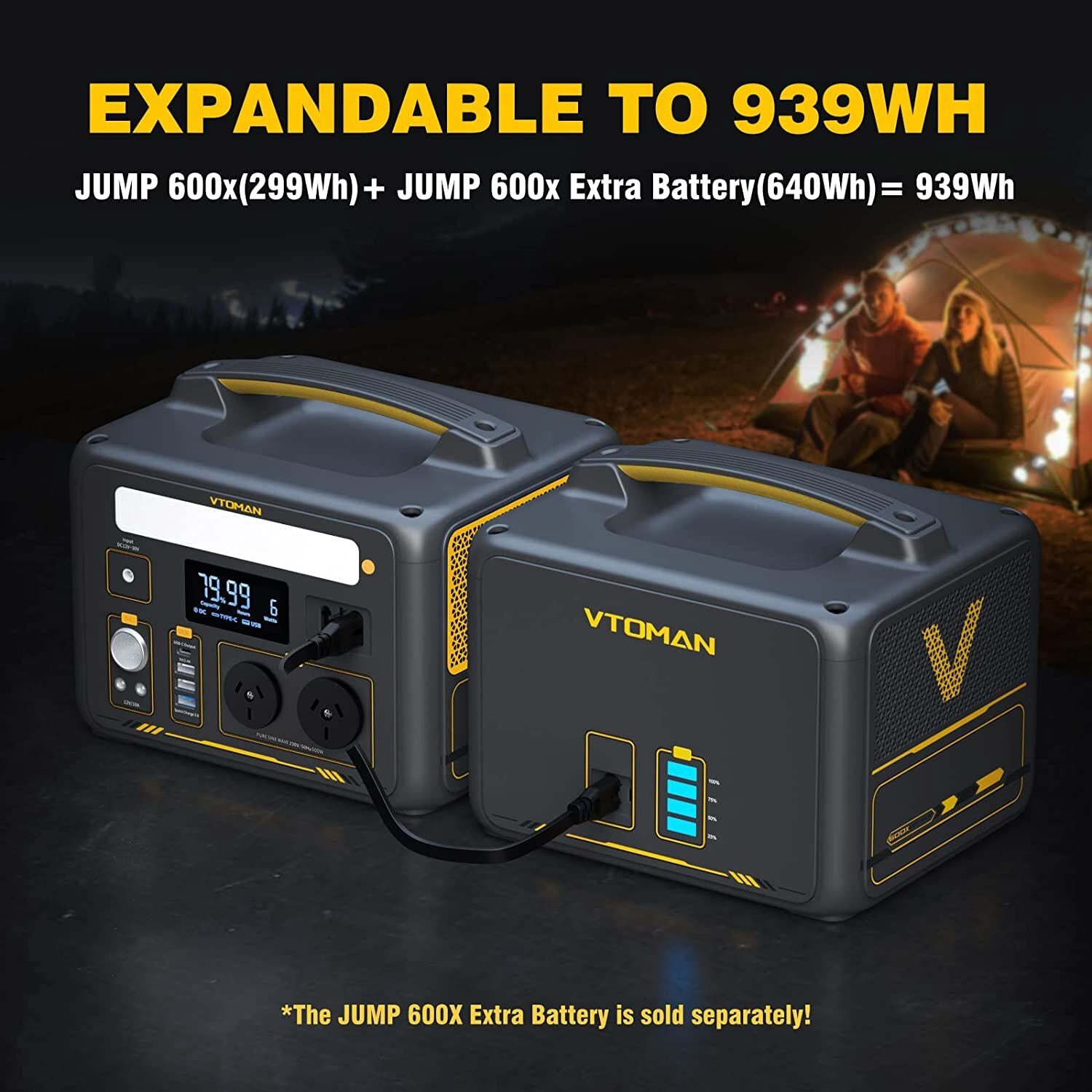 VTOMAN Jump 600X Portable Power Station 600W Solar Generator 299Wh for Camping