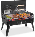 BBQ Grill Outdoor Folding Charcoal, Foldable Camping Grill with Barbecue Accessories & Lid for Outdoor Cooking Camp Picnic Hiking Beach Patio Smokers
