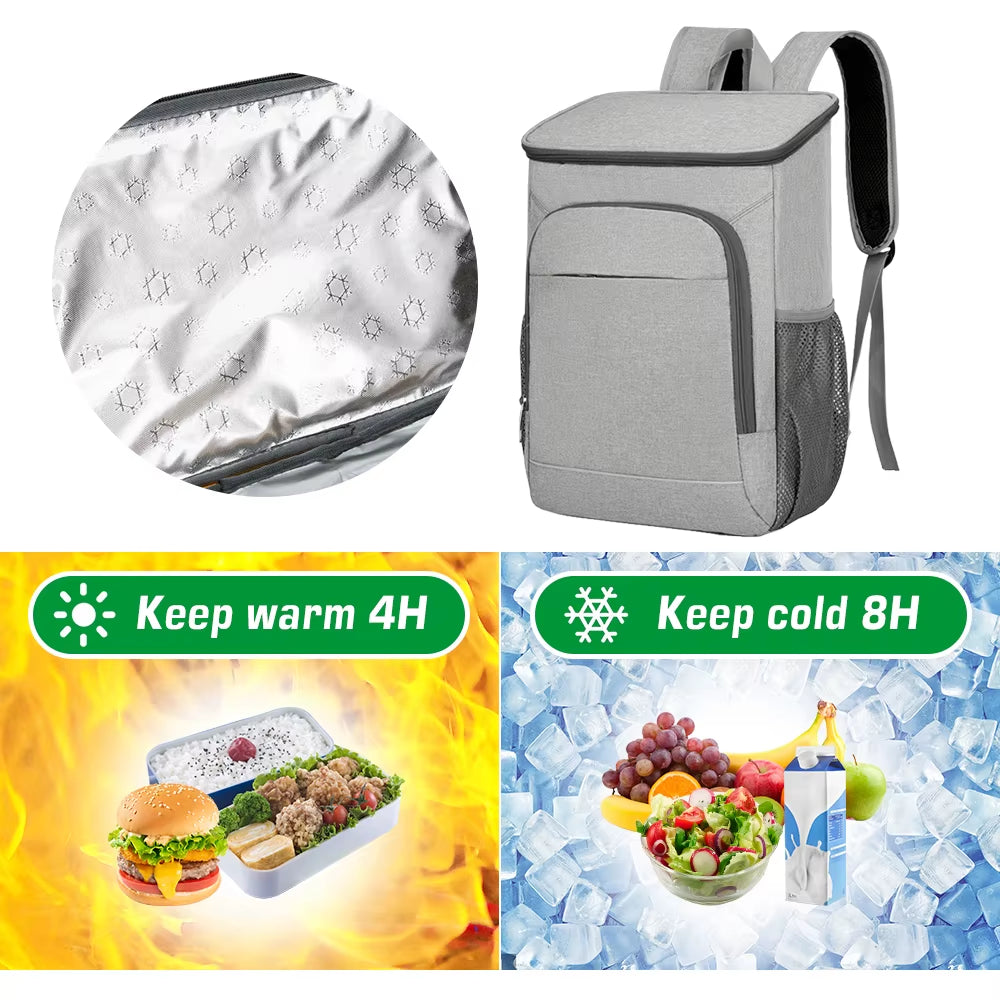 30L Cooler Backpack Leakproof Insulated Lunch Bag Camping Backpack for Outdoor Camping Hiking Picnics Beach