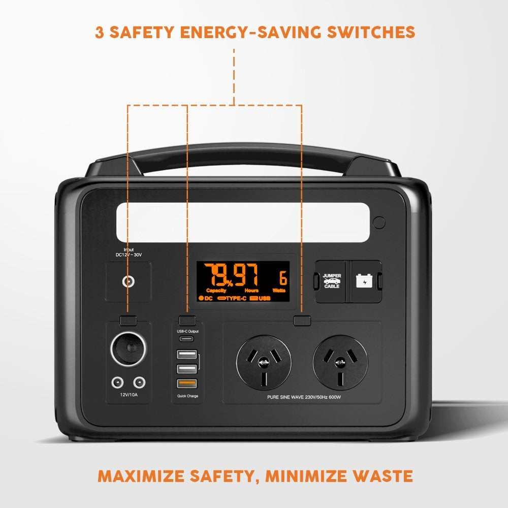 Voltx 600W 307Wh Solar Generator Portable Power Station Emergency RV Camping