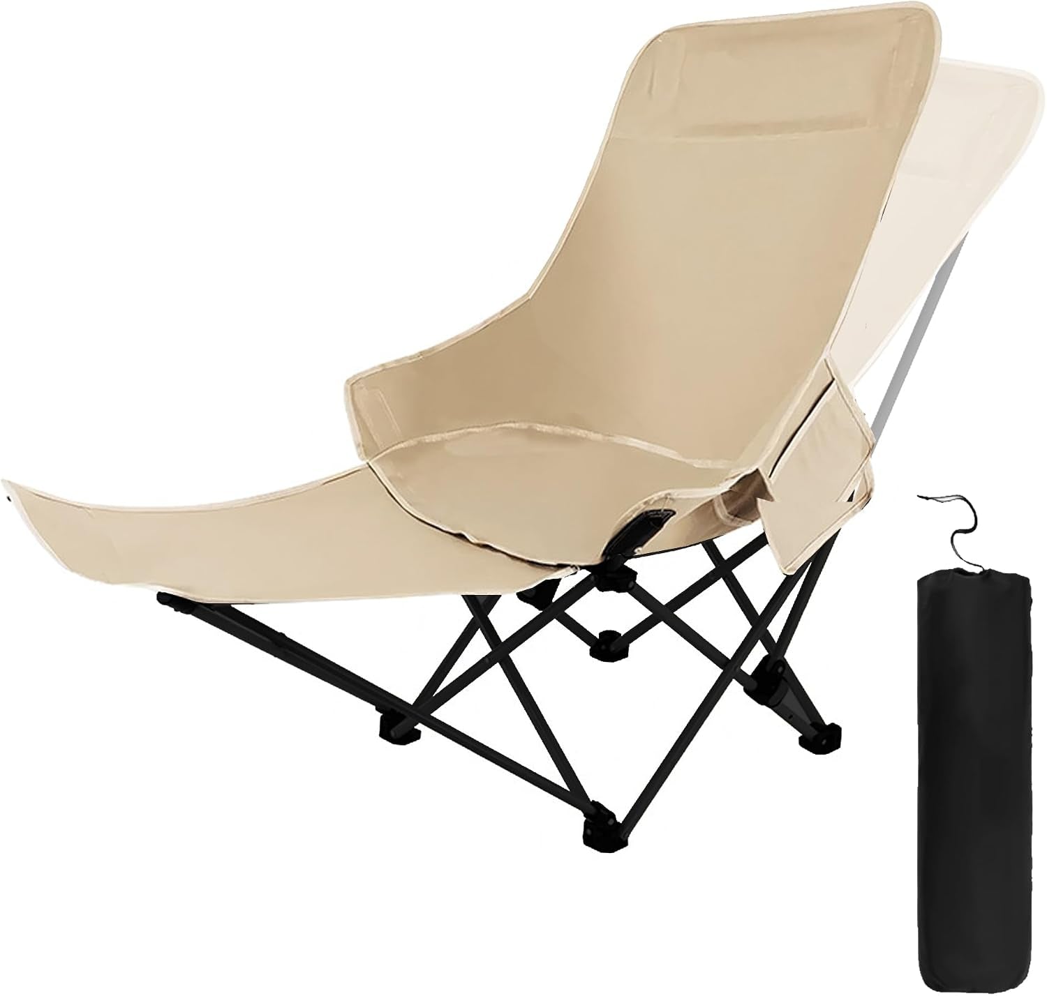 Camping Chair, Portable Hiking Chair for Hiking, Backpacking, Beach, Outdoor and Indoor with Pillow, Leg Rest and Carrying Bag，Can Lie down or Sit (58.2"*24")