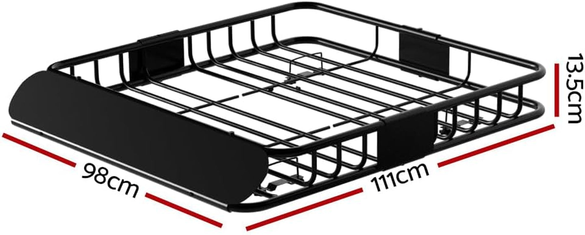 Car Roof Rack, 111 X 98 X 13.5Cm Universal Roofs Racks Pod Box Storage Basket Container Cars Accessories Transporting Storages, Clamp 80Kg Carrying Space Steel Black
